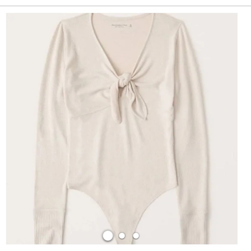 Abercrombie & Fitch V Neck Tie Front Bodysuit - XS